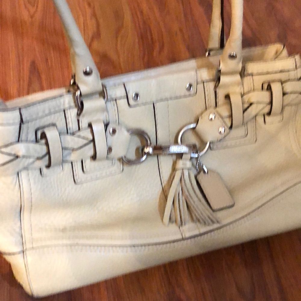Coach Vintage leather tassel bag.